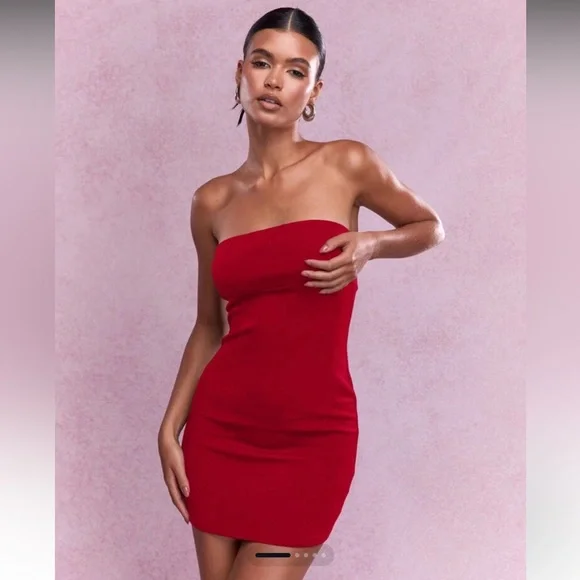 Missguided Dresses Nwt Missguided Red Strapless Mini Dress